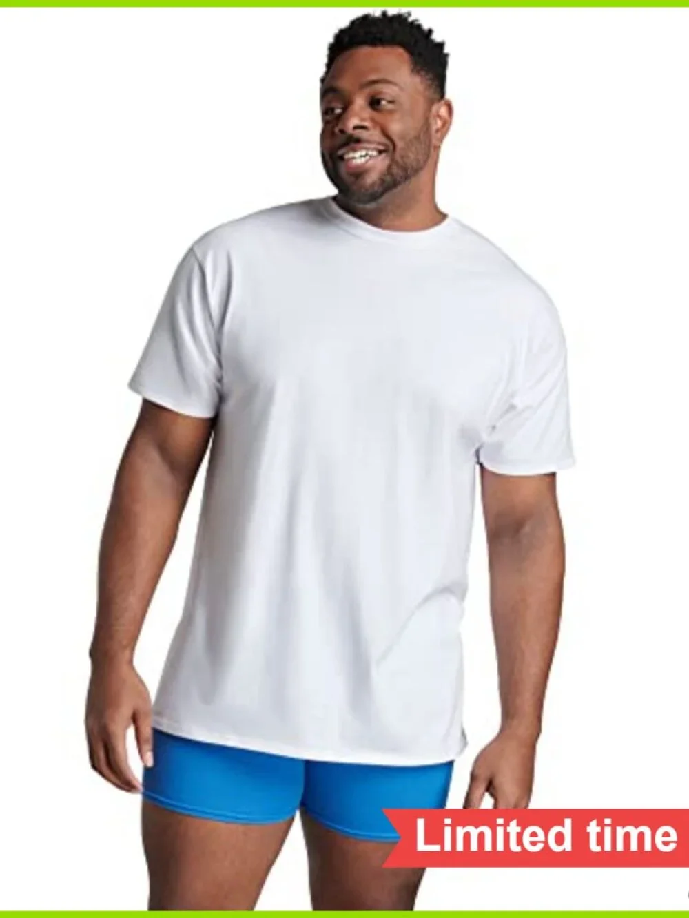 6 Pack Tall Guy Undershirts Moisture Wicking Cotton Crew Tee Tag Free Stay